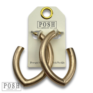 Diamond shape hoop earring, last call