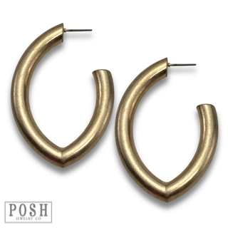 Diamond shape hoop earring, last call