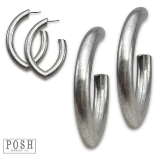 Diamond shape hoop earring, last call