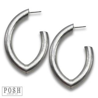 Diamond shape hoop earring, last call