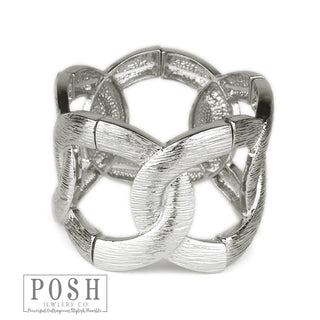 Stretch textured cuff bracelet