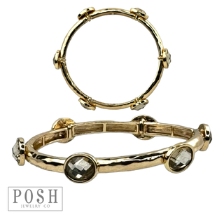 Faceted oval crystal bracelet