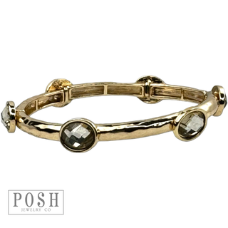 Faceted oval crystal bracelet