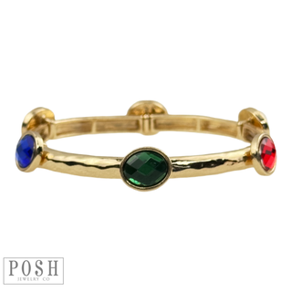 Faceted oval crystal bracelet