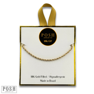 Rope chain bracelet, 18k gold filled