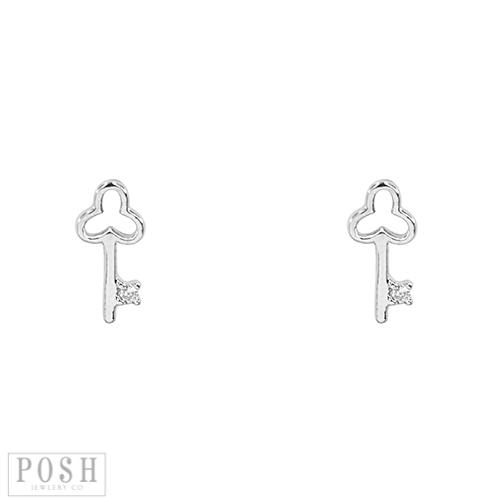 Dainty key earring post earring, last call