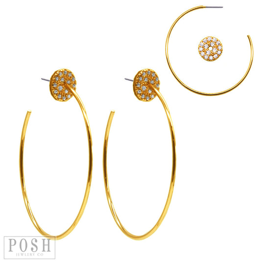 Hoop earring with CZ circle, last call