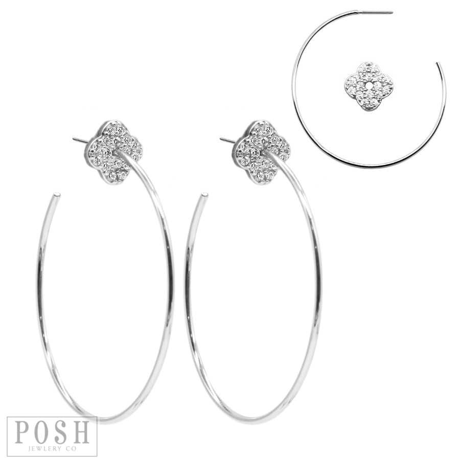 Hoop earring with clover charm, last call