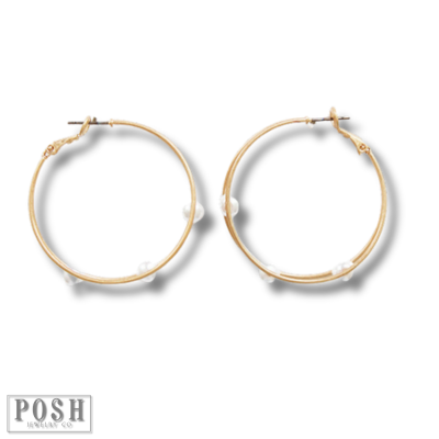 Double hoop and pearl earring, last call