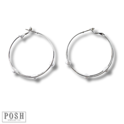 Double hoop and pearl earring, last call