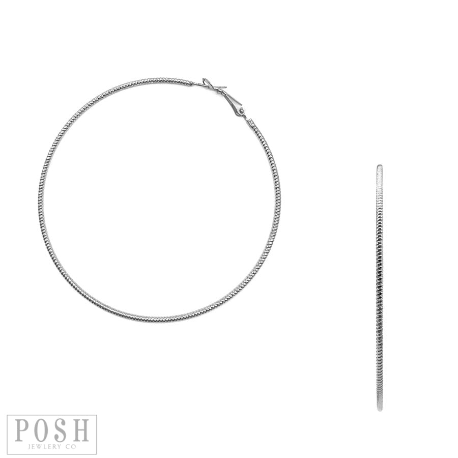 Ribbed hoop earring, last call