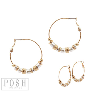 Hoop earring with moveable beads, last call