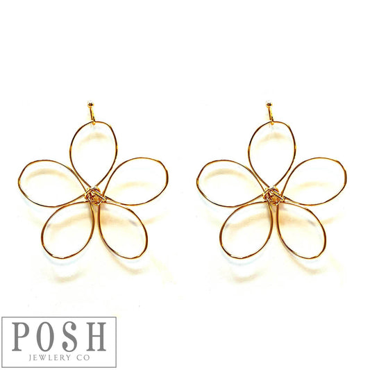 Wire wrapped flower earring