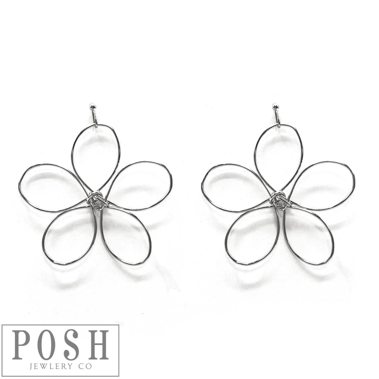 Wire wrapped flower earring