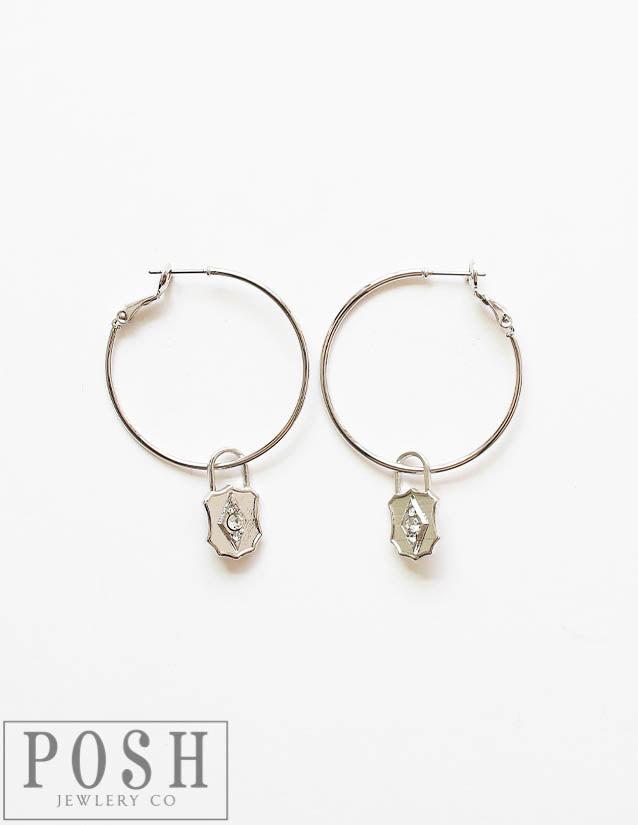 Hoop earring with lock charm, last call