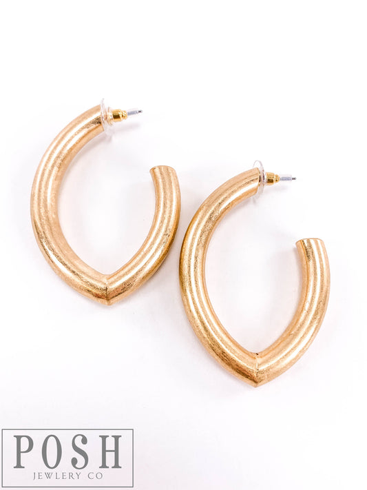 Diamond shape hoop earring, last call