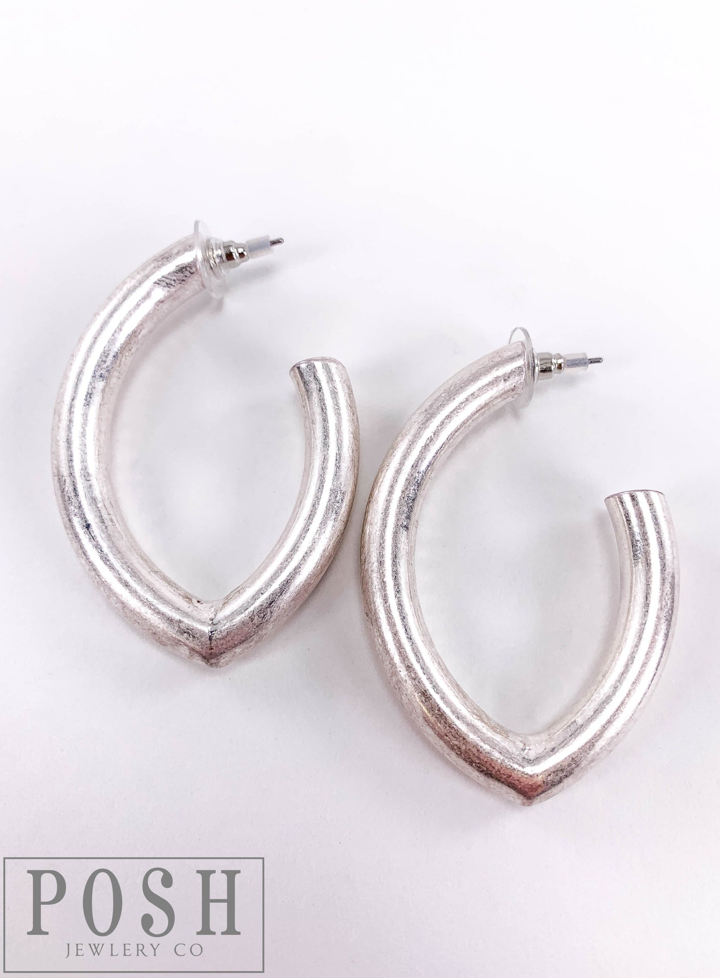 Diamond shape hoop earring, last call