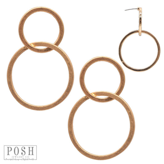 Double circle post earring, last call