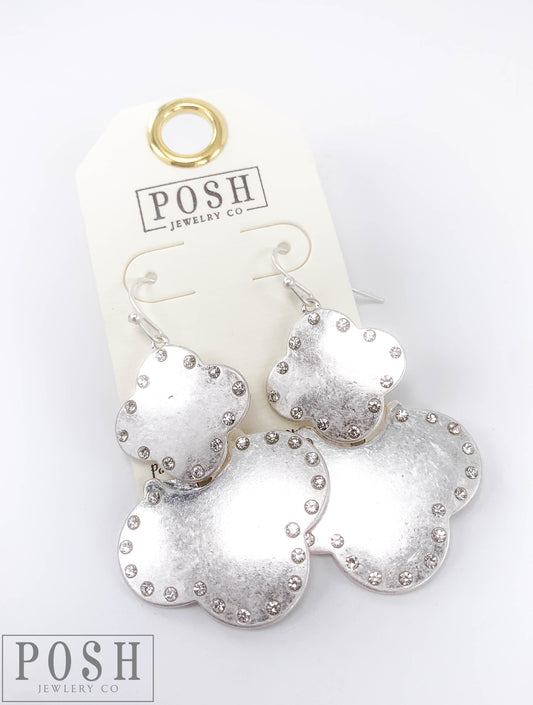Layered double clover earring, last call