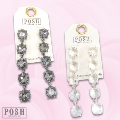 Round rhinestone drop earring, last call