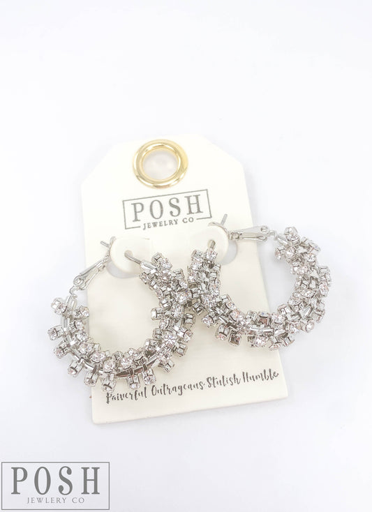 Rhinestone wrapped hoop earring, last call