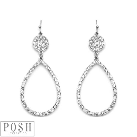 Disc and teardrop earring with rhinestones, last call