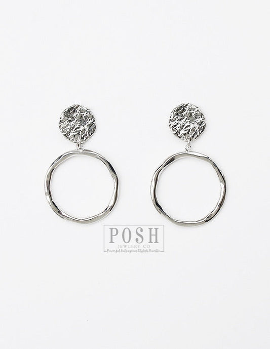 Circle on disc post earring, last call