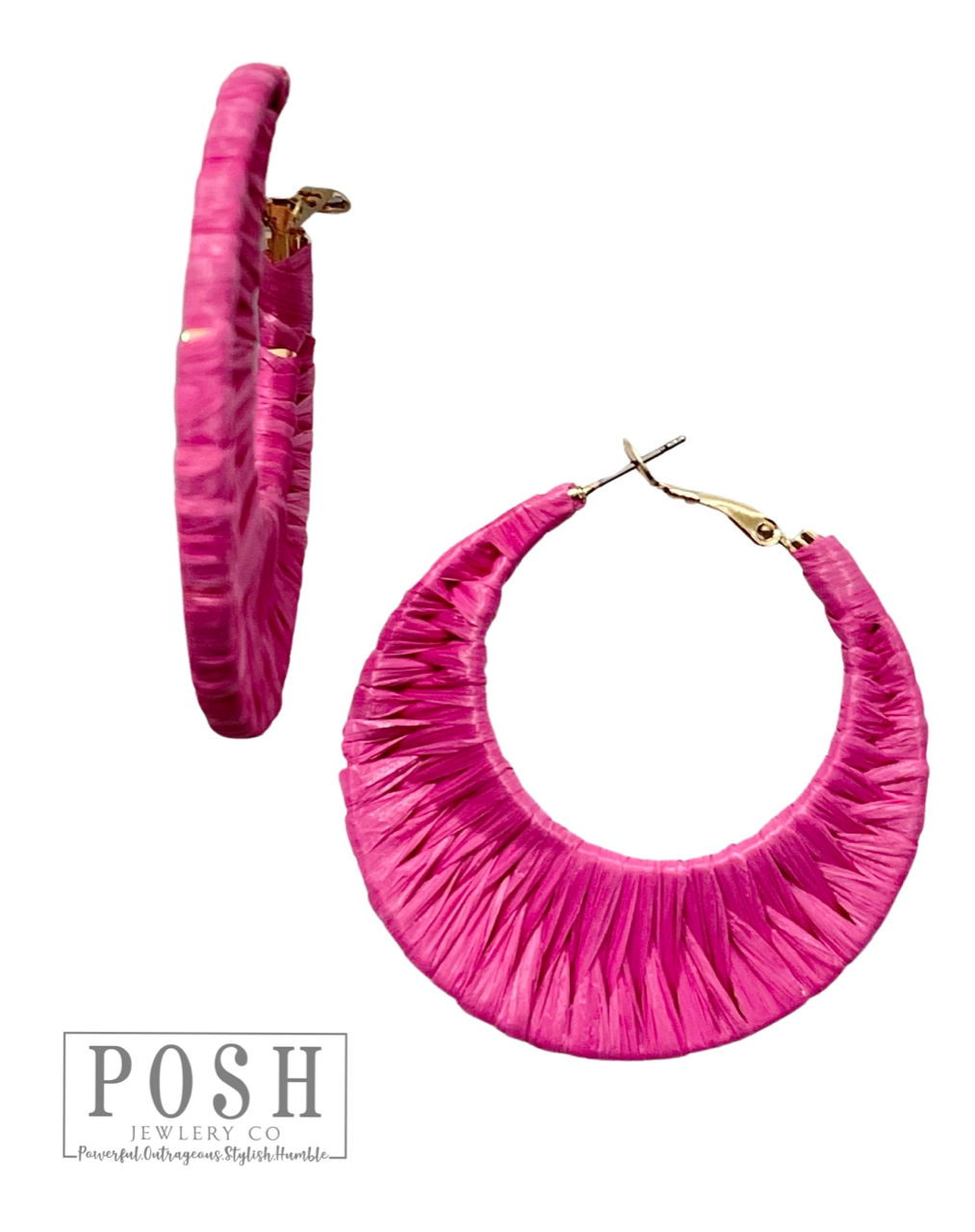 Raffia wrapped hoop earring, last call