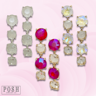 Round rhinestone drop earring