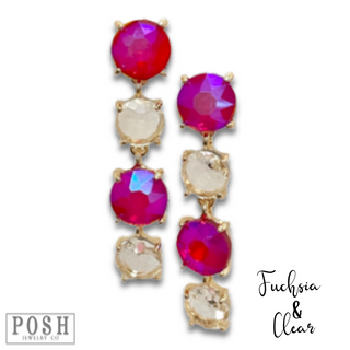 Round rhinestone drop earring