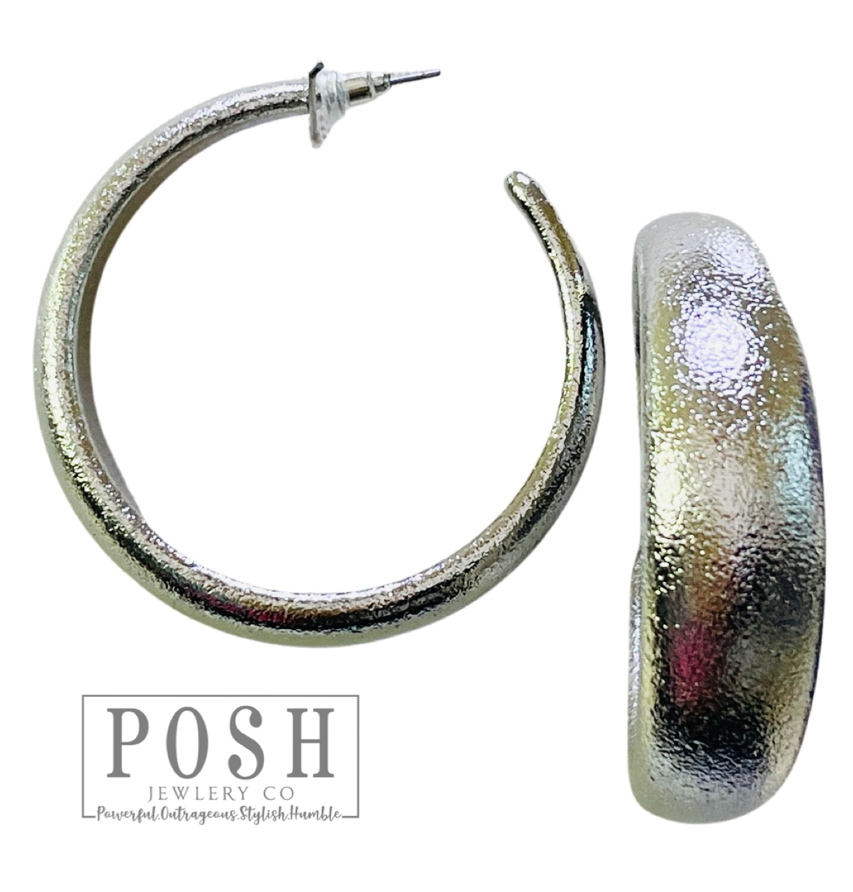 Textured hoop earring