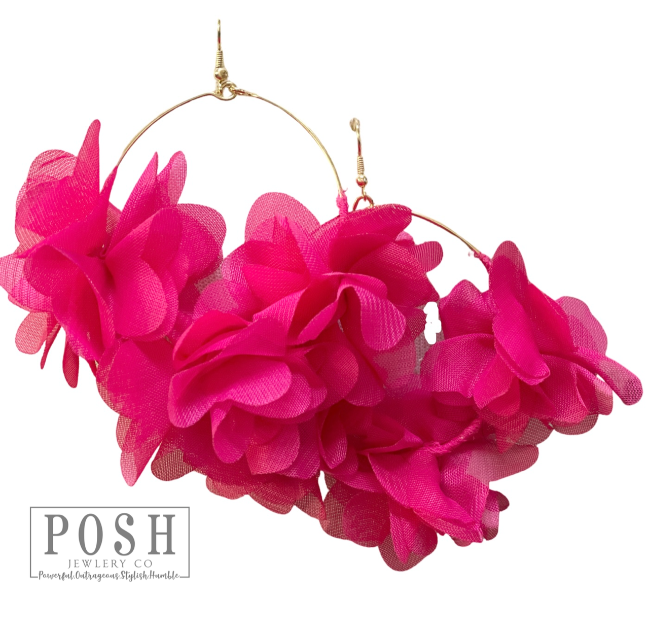 Chiffon flower earring, last call