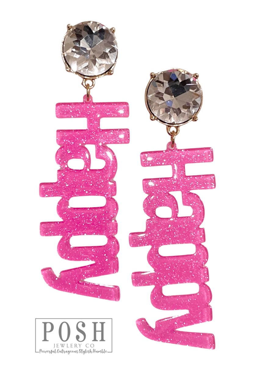 Rhinestone and glitter HAPPY earring, last call