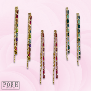 Rhinestone chain earring