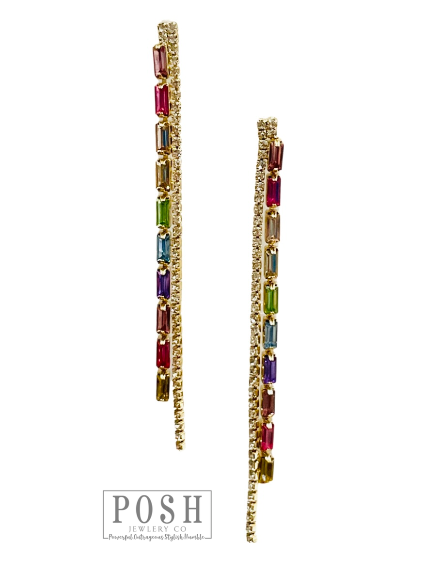 Rhinestone chain earring