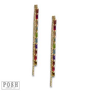 Rhinestone chain earring