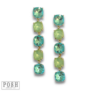 Square rhinestone drop earring