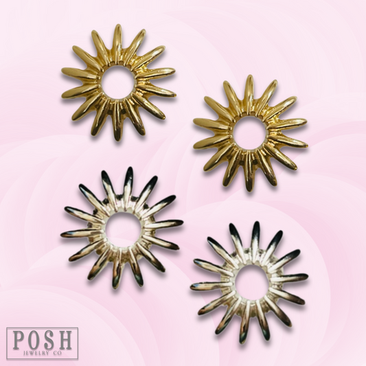 Sunburst post earring