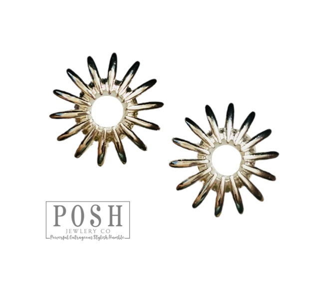 Sunburst post earring