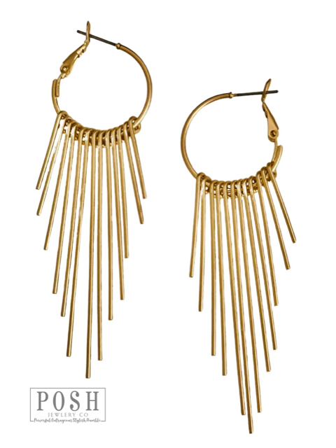 Hoop earring with metal fringe