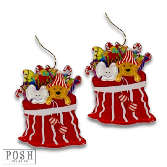Christmas gift bag earring
