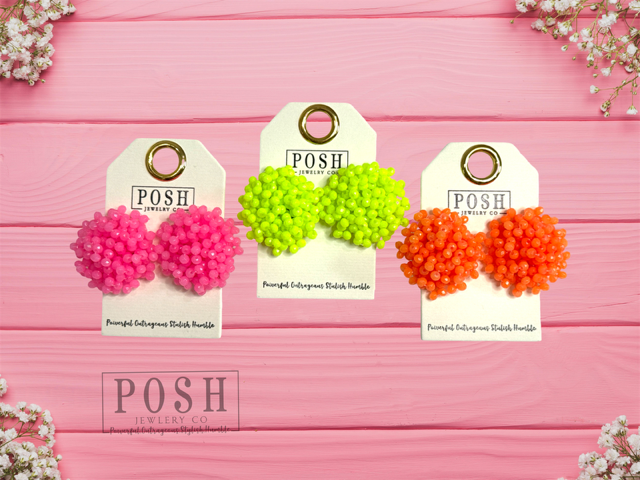 Neon cluster earring