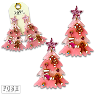 Decorated Christmas tree earring