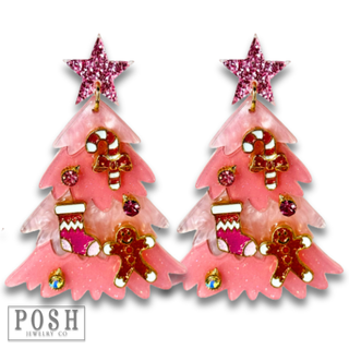 Decorated Christmas tree earring