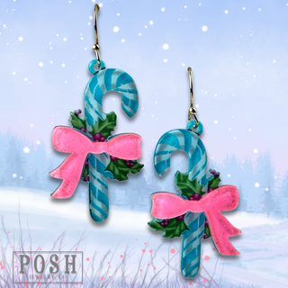 Candy cane earring