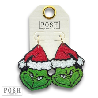 Christmas mean green guy earring
