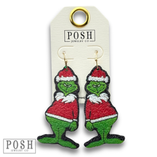 Christmas mean green guy earring