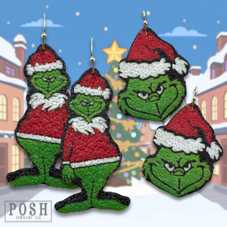 Christmas mean green guy earring