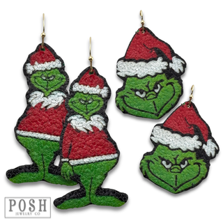 Christmas mean green guy earring