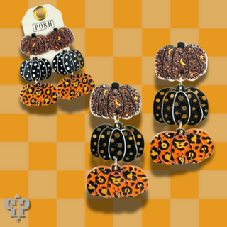 Fall pumpking earring